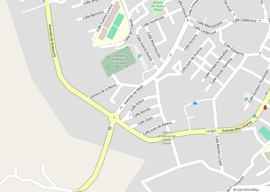 Plano de la zona de la Avenida de Mijas, en Alhaurín el Grande